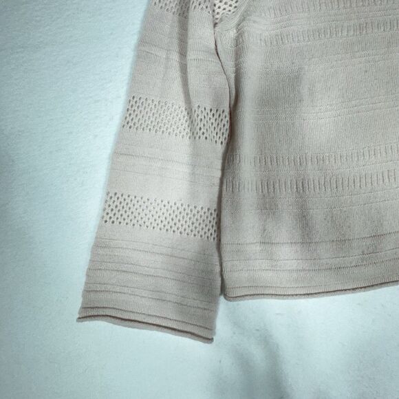Margaret O’Leary 100% Cashmere Sweater Blush Bell Sleeve size Large - Picture 4 of 8